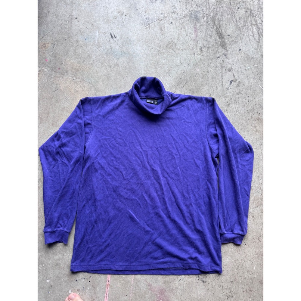 Patagonia Vintage Purple Turtleneck Long Sleeve Shirt Made in USA Mens Large